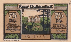 75 Pfennig 1921 Sorszámos  Németország