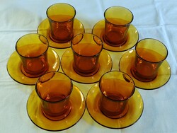 Duralex borostyán színű pohár készlet vintage