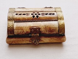 Ékszerdoboz Tevecsont és sárgaréz Kézzel készített Vintage 10x7,5x2,5cm csont doboz