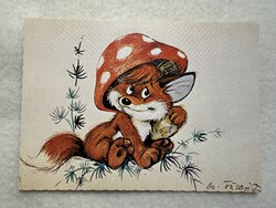 Vuk, a kisróka képeslap -  Füzesi Zsuzsa rajz  - Postatiszta                   -30
