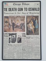Rare American Newspaper: JFK Assassination Newspaper (Framed) - 1963 Chicago Tribune