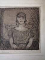 FRANCIS REVESZ FERRYMAN - ART DECO NŐI PORTRÉ 1921 - RÉVÉSZ-FRERRYMAN FERENC