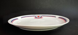 Alföldi Art deco nagy kerek kínáló tányér torta tál piros kék szürke