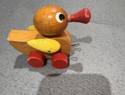 Retró húzható fa kacsa