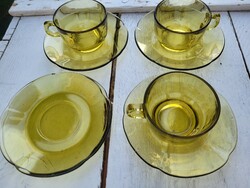 Vintage, Pyrex France borostyánsárga kávéscsésze szett készletpótlásra