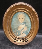 Selyemkép, rokokó, 6 x 8 cm-es nagyságú darab 3775b