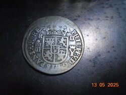 1708 2 Reales Silver Coin (903/1000), King Philip V of Spain, Segovia, antique colonial 