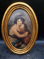 TExtilfestmény, antik, 8 x 13 cm-es nagyságú. 3762b