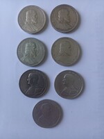 7 DARAB HORTHY ÉS SZENT ISTVÁN EZÜST 5 PENGŐ ÉRME