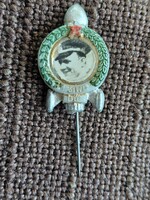 Jurij Alekszejevics Gagarin Szovjet űrhajós ,  műanyag jelvény 1961.