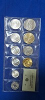 1987. Forgalmi sor, benne  ritka 20 Forint,  2  fillér, 5 fillér csak 30.000 darabot gyártottak (20)
