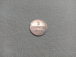 2 pfennige   1850