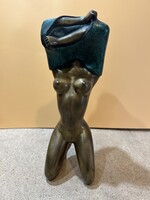 Gerald Laing (1936-2011) angol szobrász akt szobra, 22 cm-es magasságú ritkaság. 7720