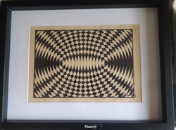 Absztrakt Vasarely jelzéssel