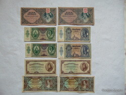 10 darab pengő bankjegy LOT ! Tartásfok F - VF 01