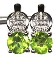 Authentic Peridot 925 Silver Earring