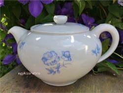 Kőbányai porcelán kék virágos teáskanna