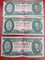 Eladó 1962. papír 10 ft-os 3db!!!