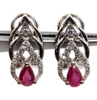 Hollóházi Ruby 925 Silver Earring
