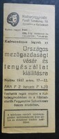 Számolócédula reklám 1937 (Országos mezőgazsasági vásár, Kultúrjegyiroda)