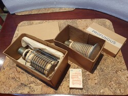 Retro zsírúj hősugárzó betétek dobozukban egyesével villanykörte izzó égő szocreál b1