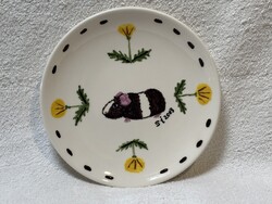 Gmundneri kerámia tányér, tengerimalac