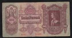 Száz Pengő 1930 Forgalmi papírpénz ( 2 )