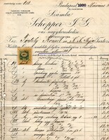 Régi számla: Schopper, vasudvar Budapest. 1900.