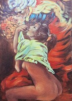 Rádóczy Gyarmathy Gábor: Álmodozó, 2021 eredeti jelzett, számozott színes grafika