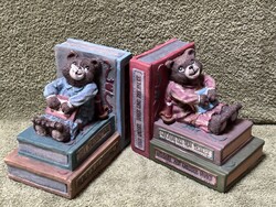 2 macis, mackós könyvtámasz