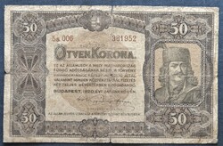 50 Korona 1920, F+.