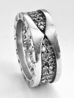 Gyönyörű 60-61-es prémium Bulgari ezüst (925) gyűrű, szatén zsákocskában! 8 gramm Pandora, Zara