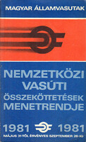 MÁV: Nemzetközi vasúti összeköttetések menetrendje 1981. (május 31 - szeptember 26) -