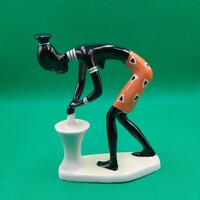 Balogh Béla  Hollóházi  porcelán  Néger nő figura
