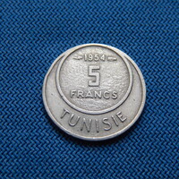 TUNÉZIA  1954  5 Francs    1.
