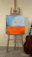 Two Abstract Paintings, Original works by Eszter Palaics with ARTAME certificate. 58x58 cm each