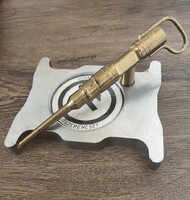 Bányász vájár fejtő-fúró asztalidísz relikvia alumínium talpon- DUDARI BÁNYA