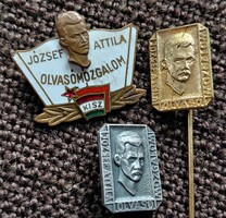 József Attila olvsó mozgalom. 2 . Jelvény  , kitüző .
