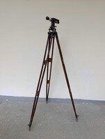 Antik teodolit földmérő eszköz szintező theodolite szerszám geodéta műszer dobozával állvánnyal 957