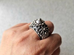 Rare fund, special Yemen antique huge 925 silver ring