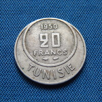 TUNÉZIA  1950  20 Francs    1.