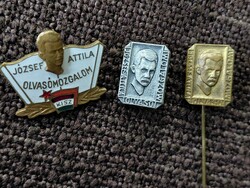 József Attila olvsó mozgalom.  Jelvény  , kitüző .