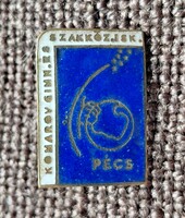 Pécs  Komarov gimnázium és szakközép iskola  . Jelvény  , kitüző .