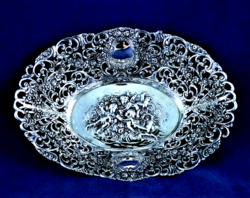 Beautiful, antique, silver offering bowl, German, ca. 1900!!!