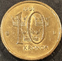 Svédország 10 korona, 1991.