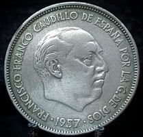 Spanyolország 5 Peseta, 1957 "65" a csillagon (1965) C13E4