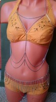2 részes ezüst színű testlánc bikini lánc