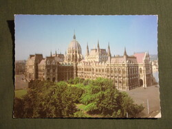 Képeslap,Budapest,Országház,Parlament látkép,részlet, 1984-