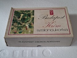 Régi szaloncukros doboz Budapest Csokoládégyár Krém szaloncukorka