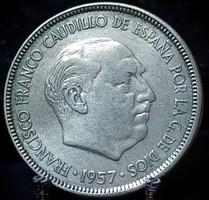 Spanyolország 5 Peseta, 1957 "65" a csillagon (1965) A09D1